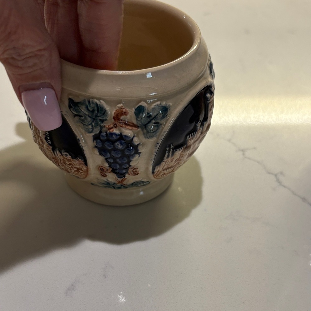 Vintage Ceramic Mugs with Blue and Cream Design German - Picture 6 of 7